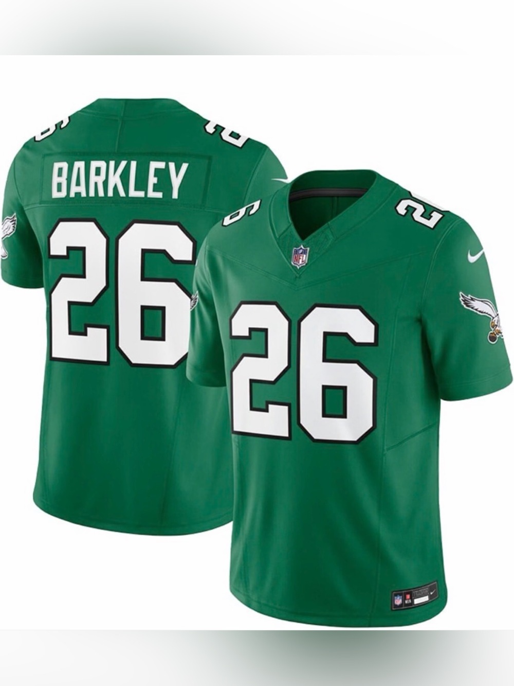 Saquon Barkley NIKE PHILADELPHIA EAGLES MENS KELLY GREEN VAPOR F.U.S.E. FOOTBALL
